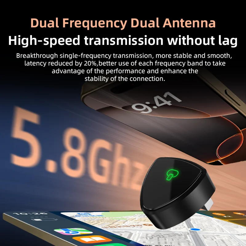2026 2in1 Wireless CarPlay Android Auto Wireless Adapter Mini Box Plug and Play Connect Universal for Nissan Wireless Adapter