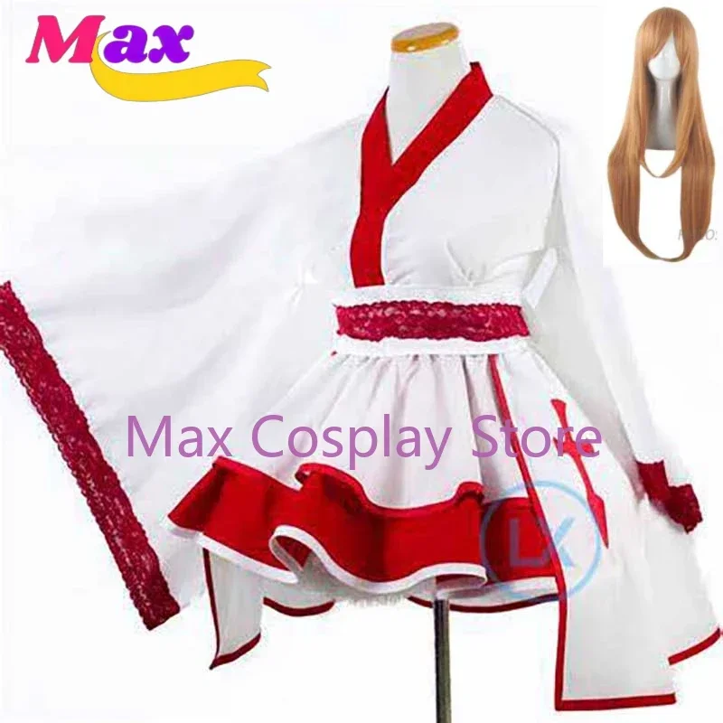 Max Spiel SAO Yuuki Asuna Uniform Roten Anzug Kimono Lolita Kleid Cos Anime Halloween Cosplay Kostüm