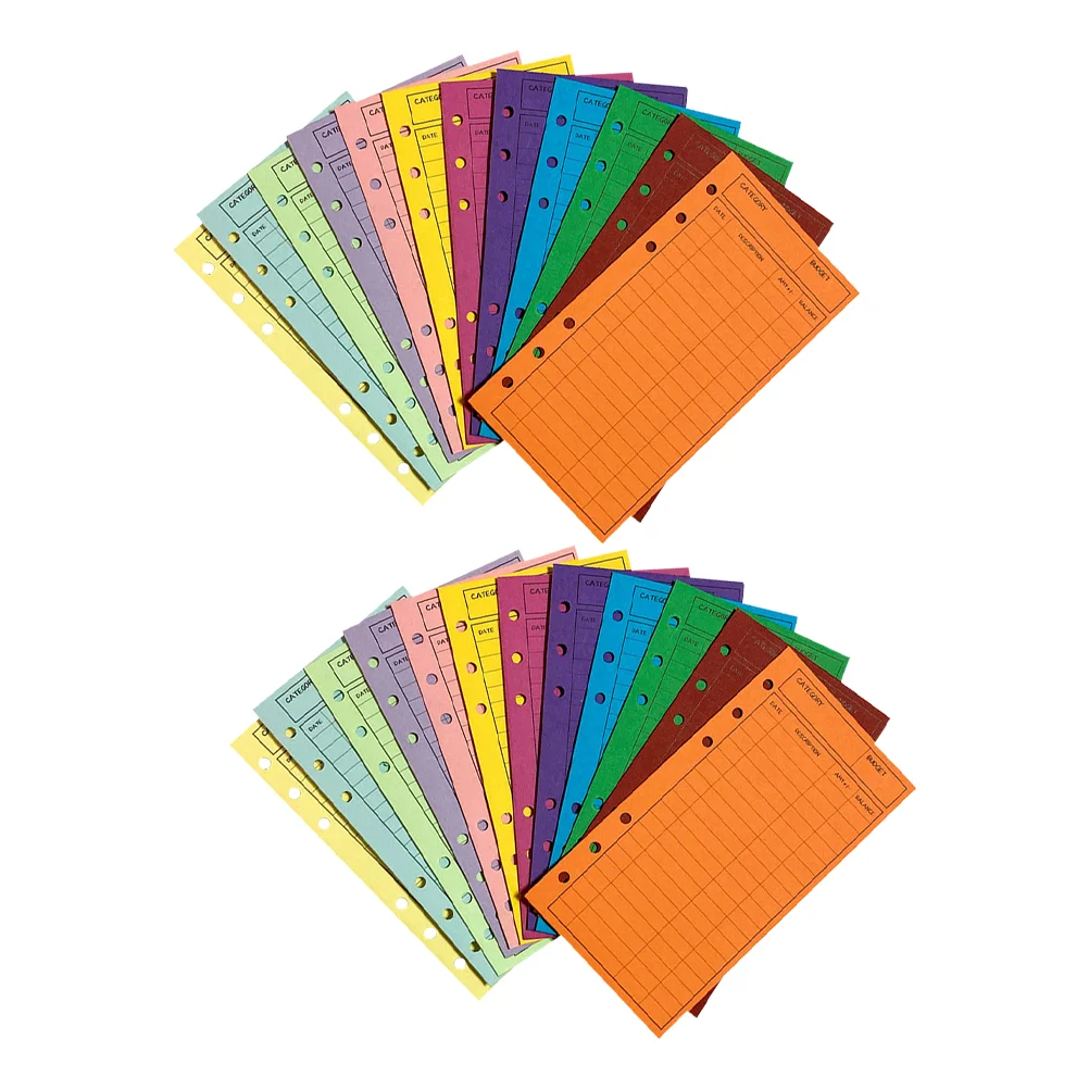 24 Pcs Budget Envelope Money Envelopes Tracker Notebook for Cash Budgeting Record Refills System Practical The Paper Account