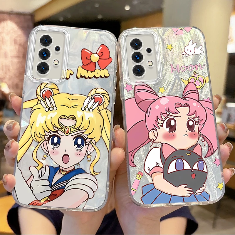 S-Sailor Moons Cartoon Phone Case for Samsung Galaxy A35 A34 A33 A32 A31 A30 A25 A24 A23 A22 A21 A20 A16 A15 A06 Dustproof Cover