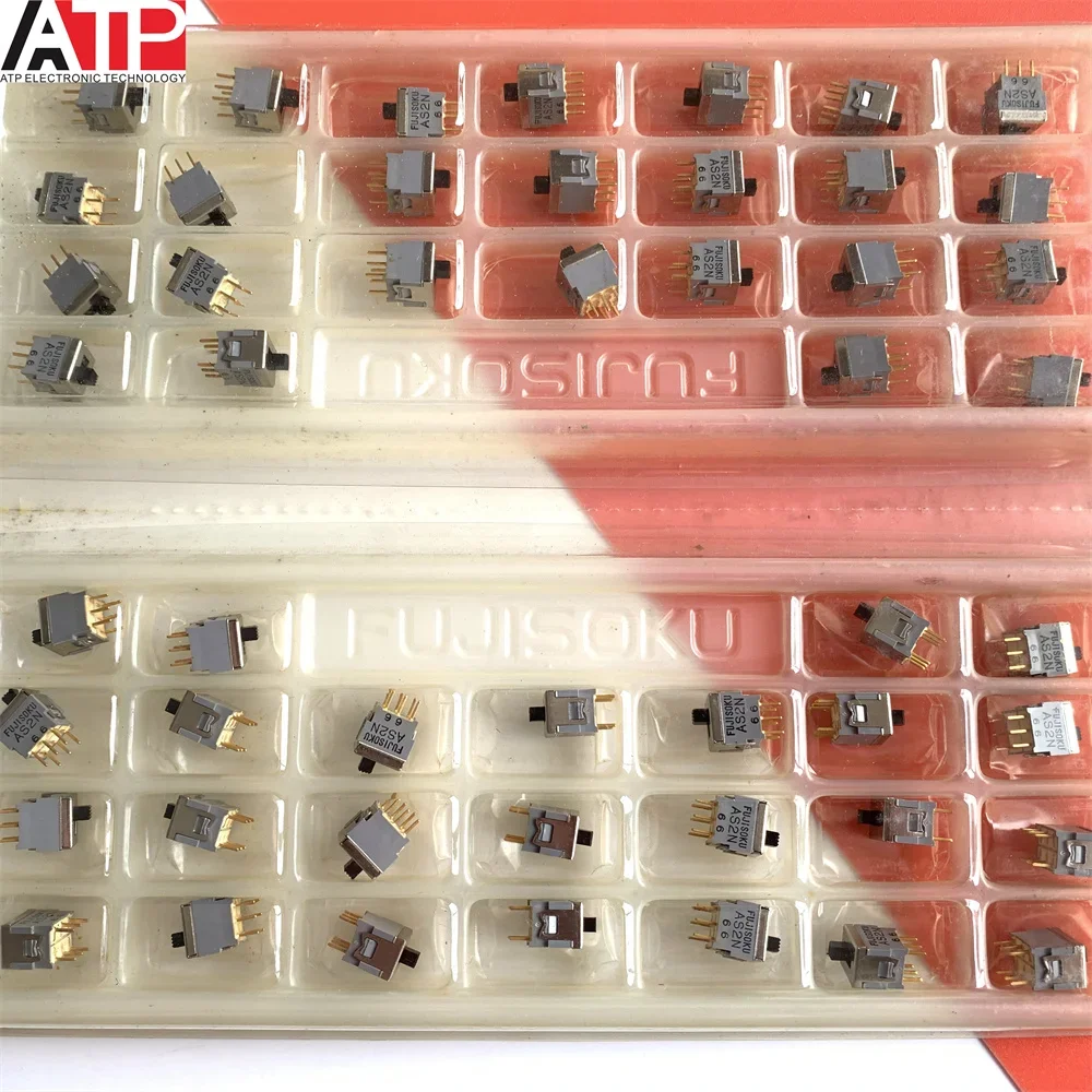 1PCS  AS2N sliding switch 6 feet 2 gear vertical switch AS2N-2M genuine Original inventory in stock