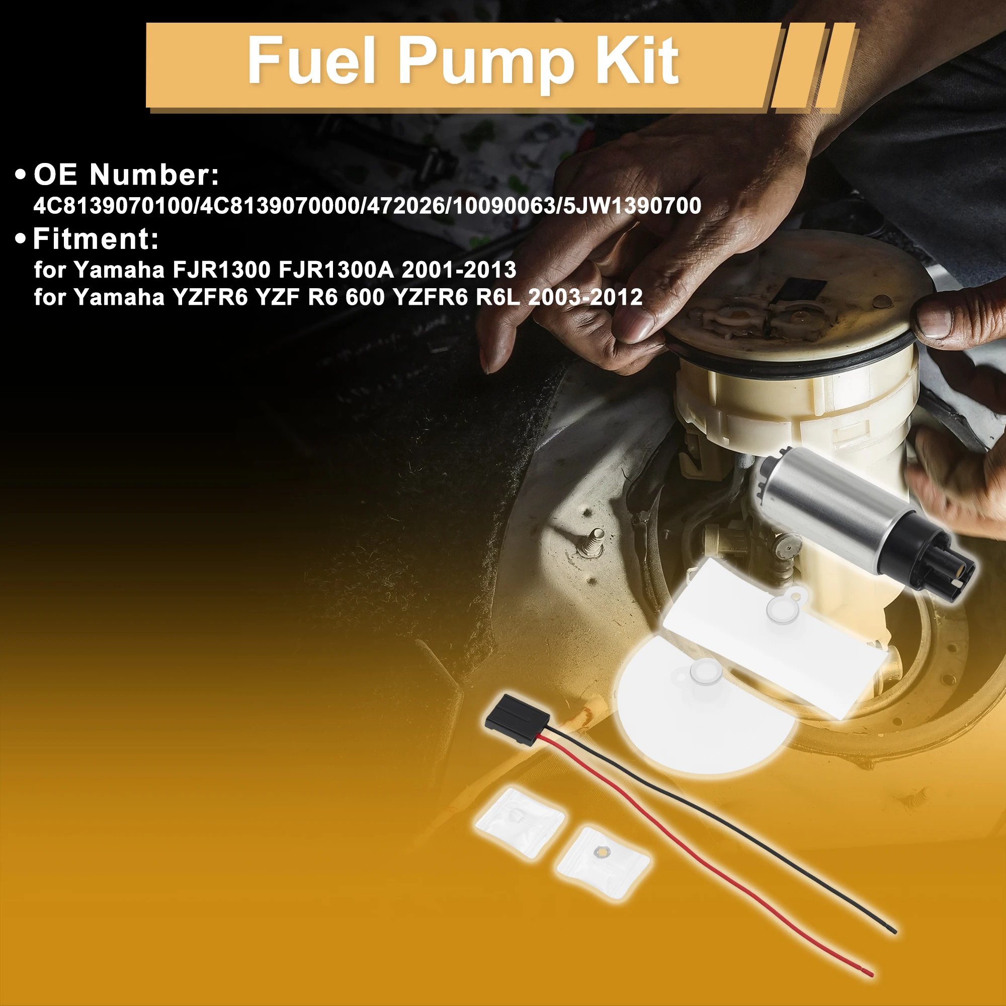 X Autohaux Fuel Pump for Yamaha FJR1300 Electric Fuel Pumps Set Replaces 4C8139070100