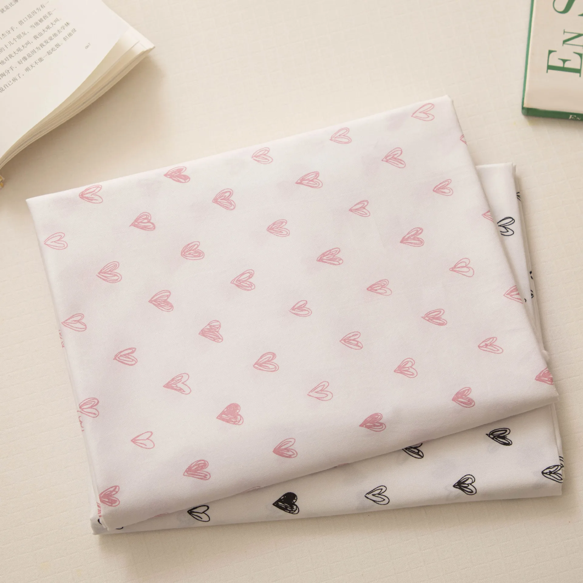 160x50cm Twill Printed Fabric Heart 40s Cotton Fabric for Kindergarten Activity Decoration Photo Props Sewing Cloth