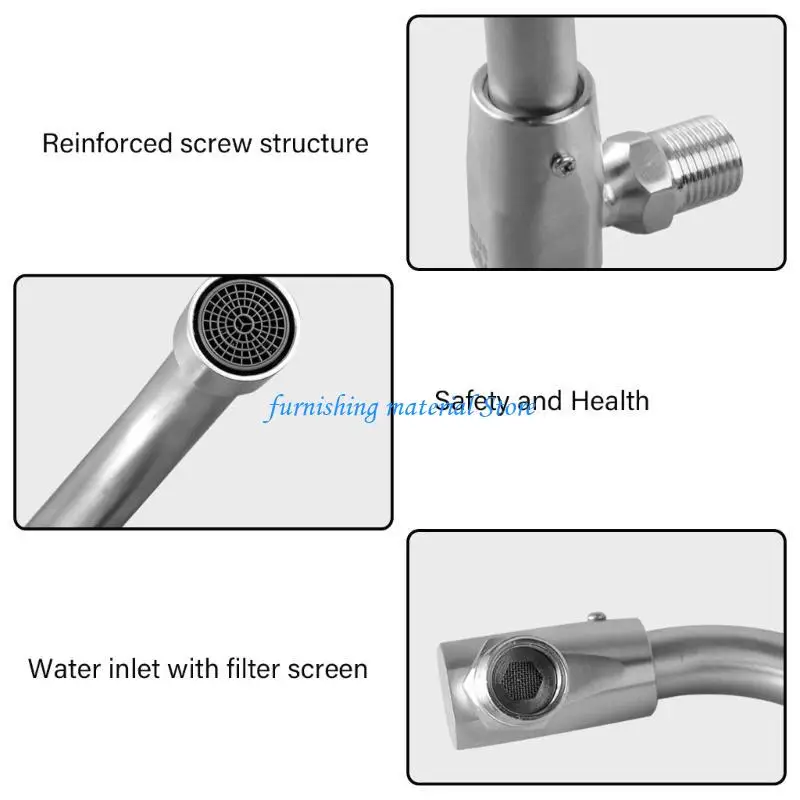 Y5GD صنبور المطبخ الفولاذ المقاوم للصدأ مع قاعدة تدوير 360 درجة الدورية بالوعة المطبخ صنبور ترقيات المطبخ الحنفية متعددة #4