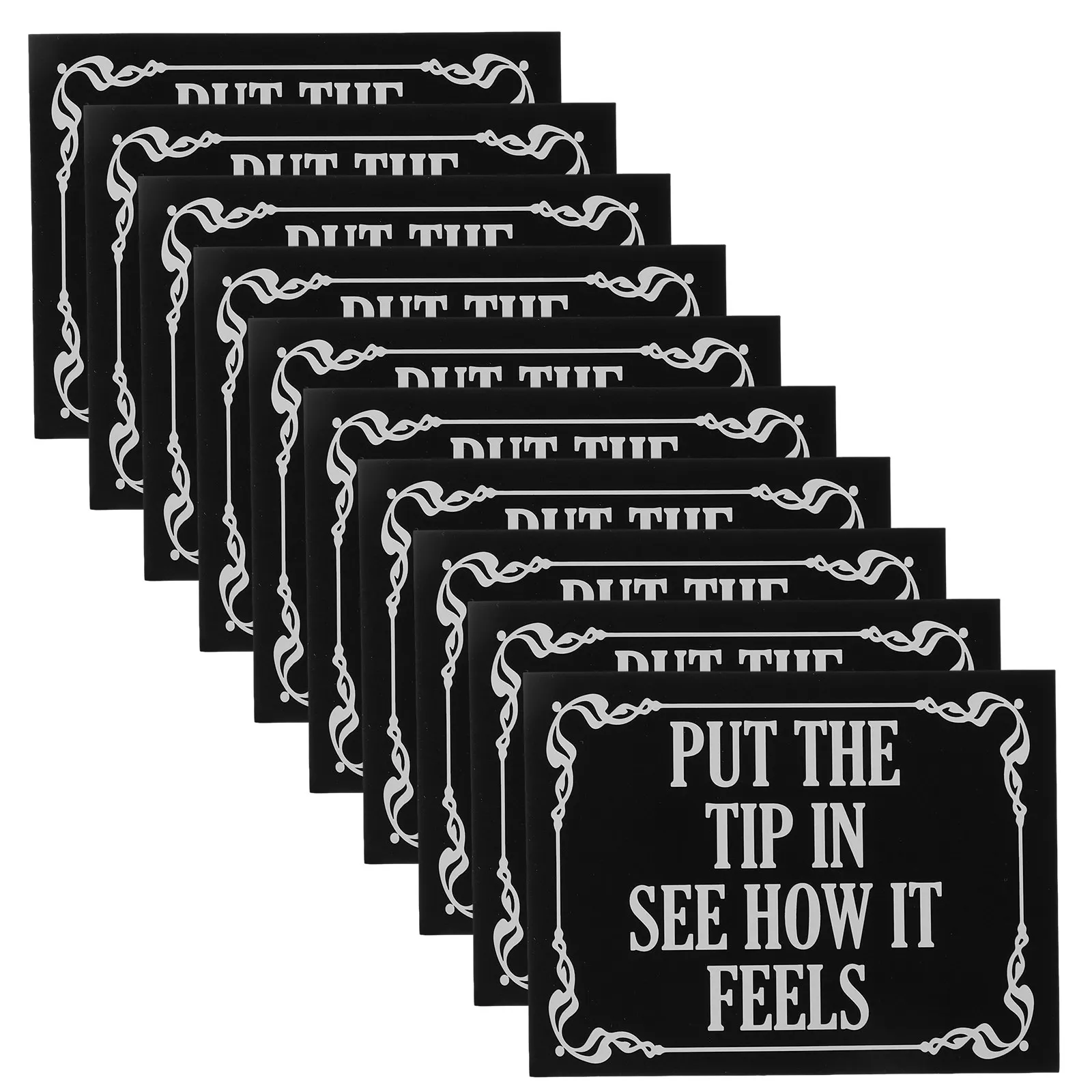 

10 Pieces Small Tip Sticker Waterproof Vinyl Decals Funny Put The Tip in See How It Feels for Bars Cafes Restaurants Business