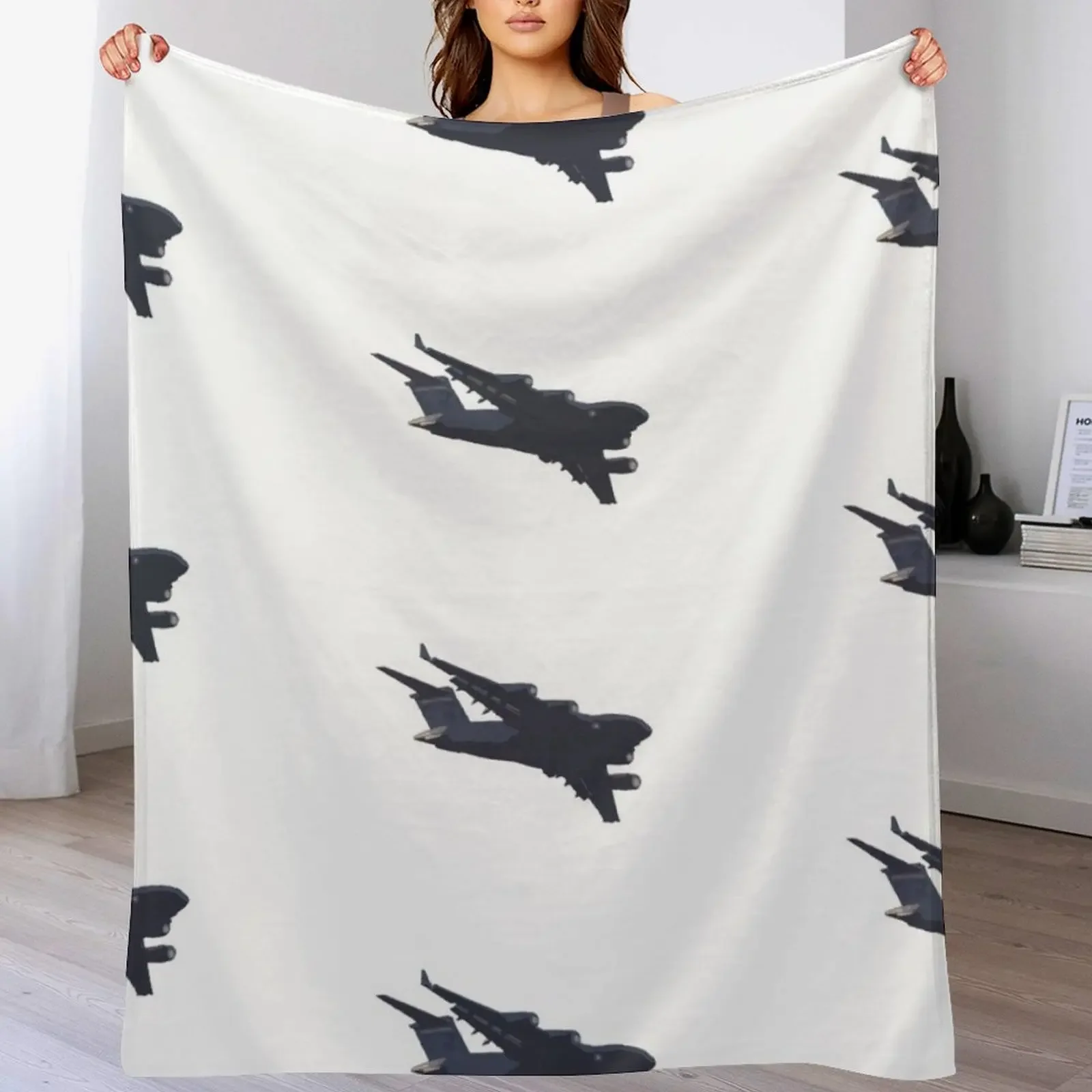 

C-17 Globemaster Throw Blanket Ultra Soft Flannel Fleece Blanket for All Seasons