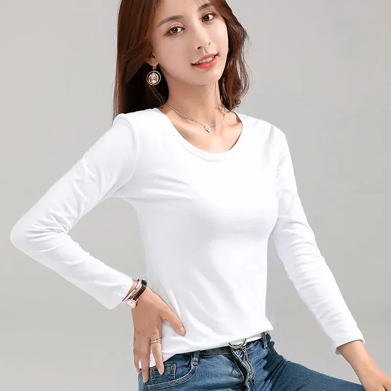 MRMT 2024 Brand New Women\'s T-shirt Pure Cotton Long-sleeved Slimming Women T shirt for Female Thin Woman Tops Tees Tshirt