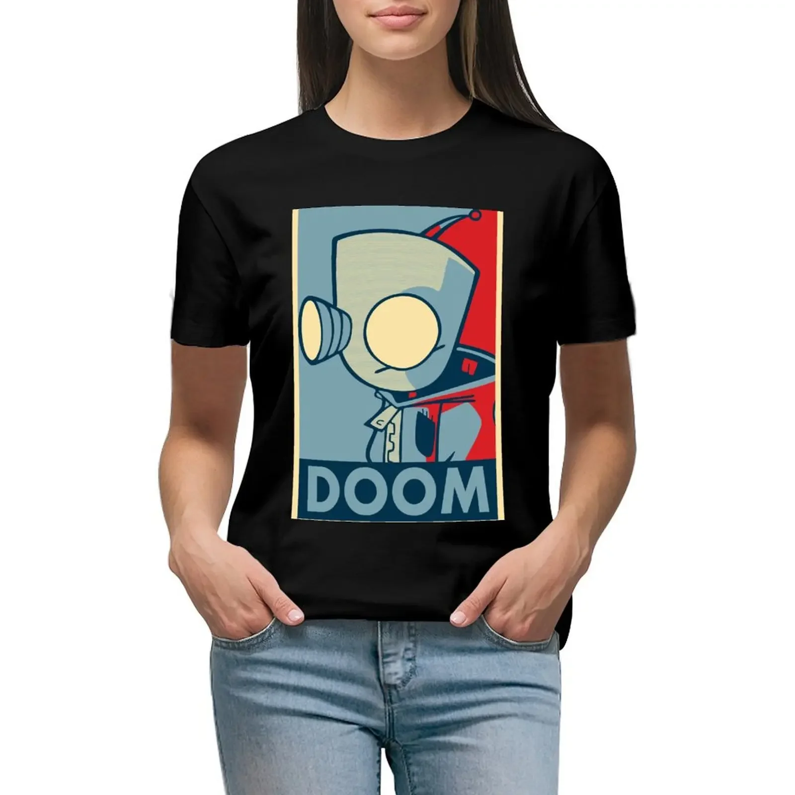 

DOOOOOM - Gir T-Shirt vintage clothes customizeds animal print quick-drying plus size t shirts for Women loose fit