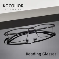 KOCOLIOR, gafas de lectura con montura completa de titanio antiluz azul, gafas ultraligeras para presbicia de negocios, lectores fotocromáticos