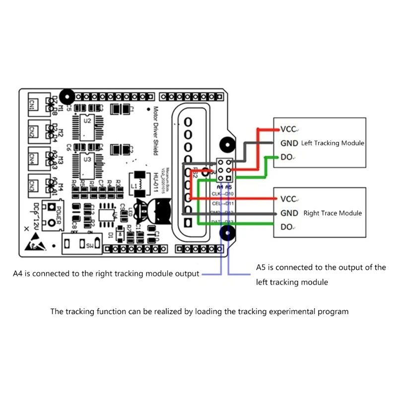 4CH Motor Driver Board HU-011 4-Way Expansion Module Board TB6612FNG Chip 2.54mm Spacing Drop Shipping