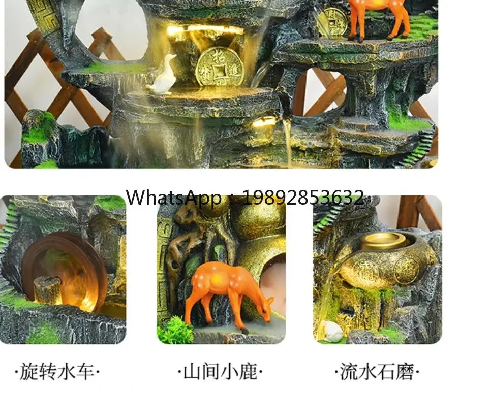 

large floor rockery flowing water fountain ornament humidifier decorative circulation water feature home decoration accessories