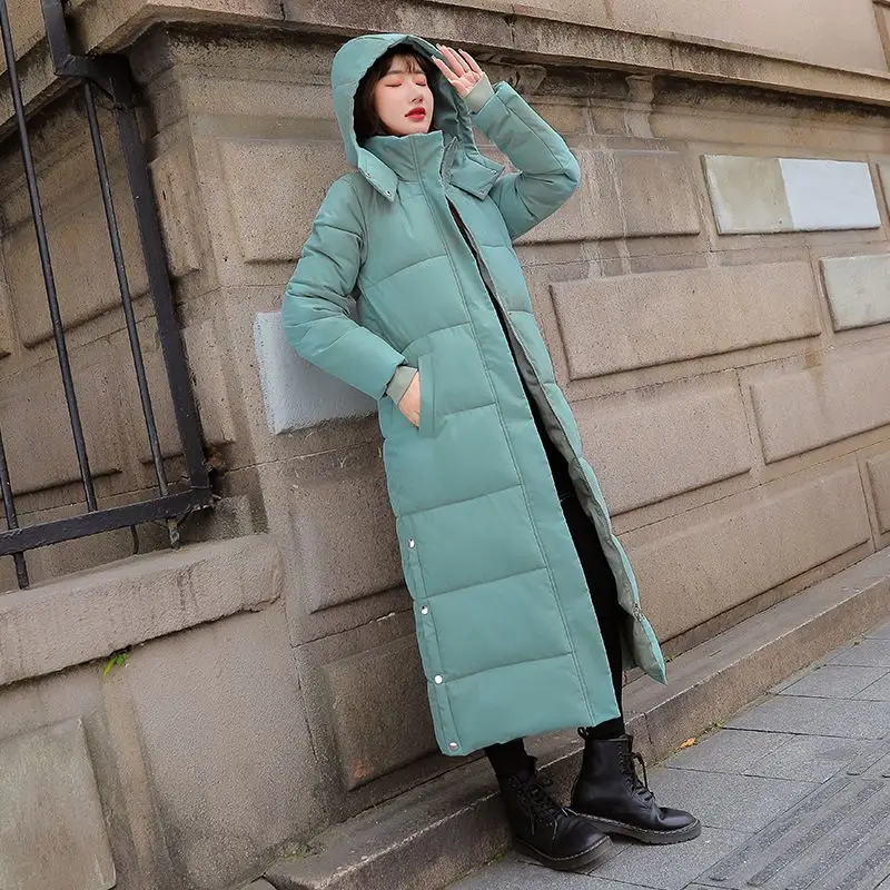 

Новое поступление зимы 2025 года, женское свободное длинное пальто с хлопковой подкладкой в корейском стиле, утепленная теплая верхняя одежда
