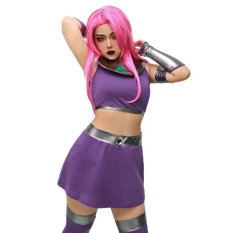 أزياء الهالوين من Cosjing DAZCOS Starfire للنساء أزياء مثيرة أنيمي كوسبلاي عالية الجودة بدون أكمام وتنانير في المخزون