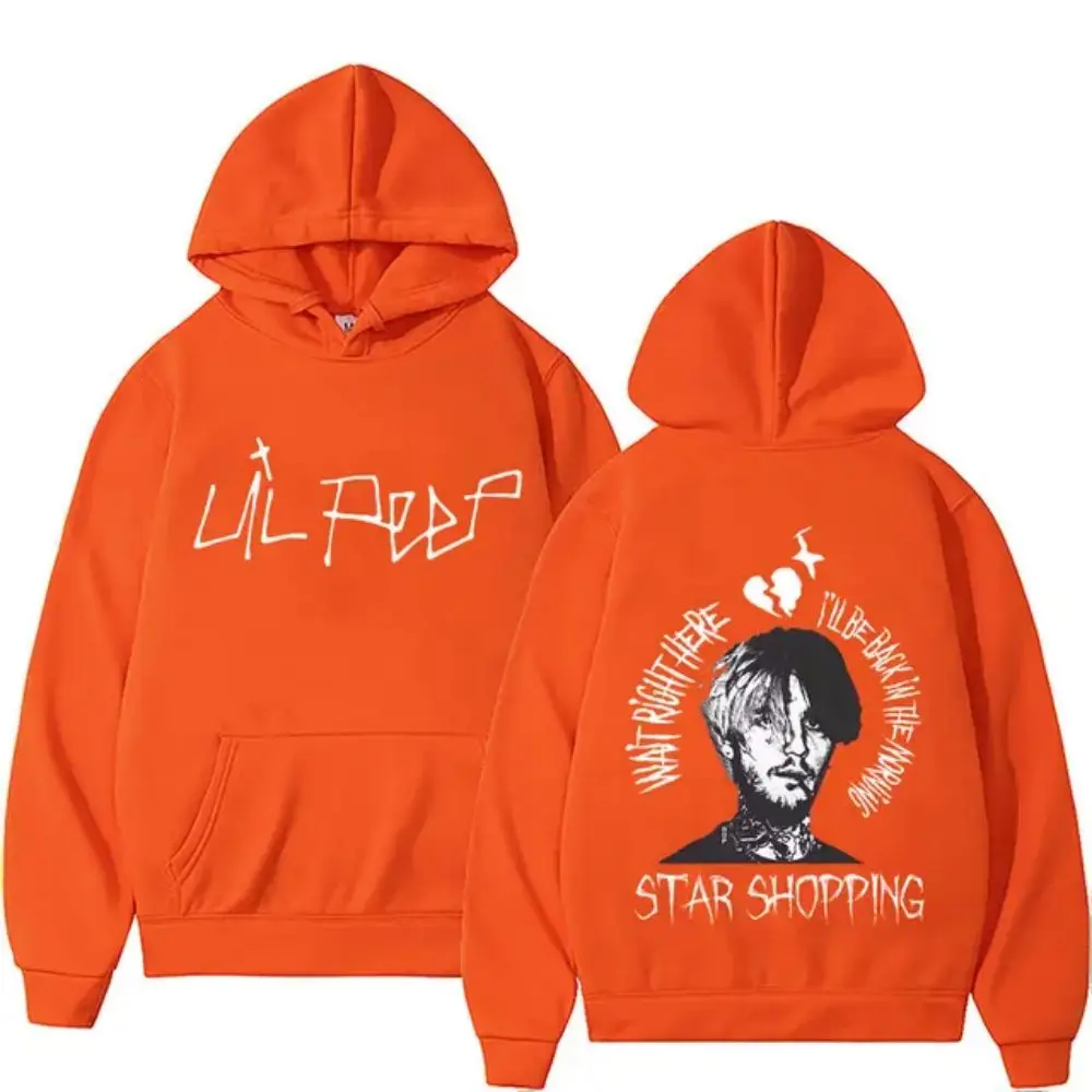 

Harajuku Unisex Casual Oversized pullover hoodie Men's retro 90's hip hop punk style hoodie graphic hoodie by rapper Lil Peep