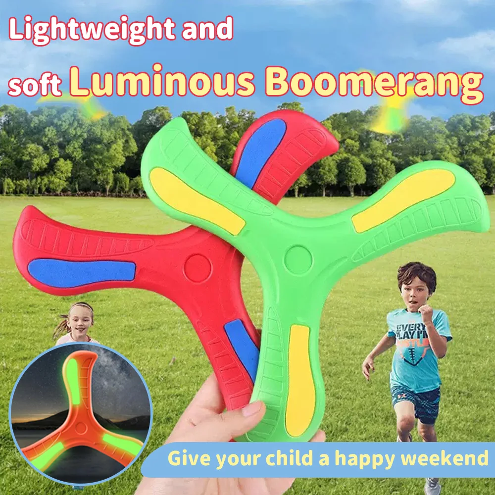Miękki 3-listny bumerang dla dzieci – latający dysk, interaktywna zabawka sportowa na świeżym powietrzu dla dorosłych i dzieci, gra rodzinna
