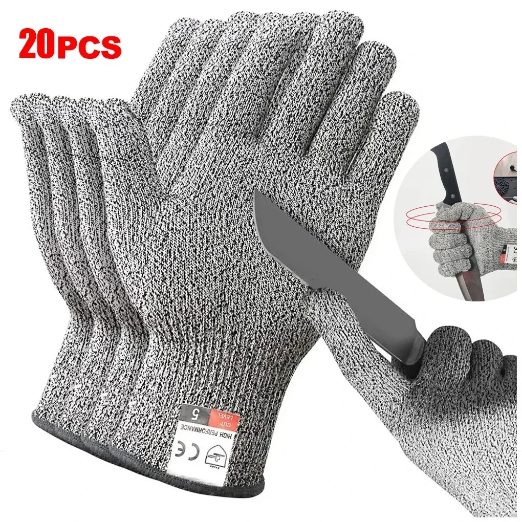 

Scratch Resistant and Cut Resistant Glass Cutting Multi-purpose HPPE 5-level Safety Cut Resistant Gloves with High Strength