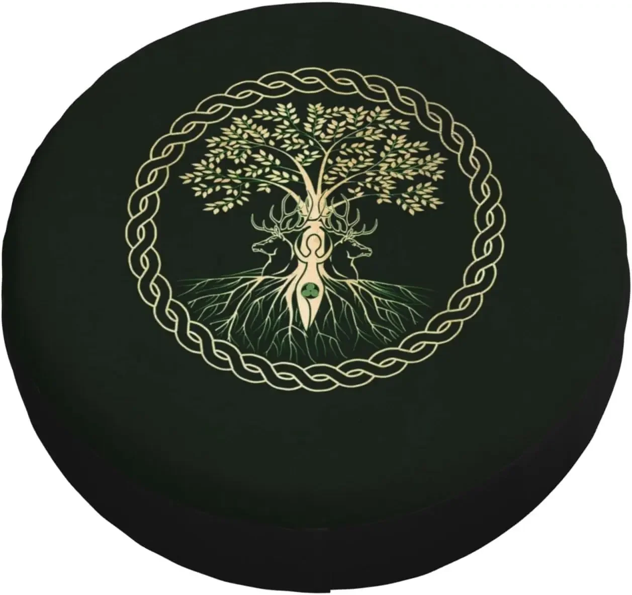 Norse Viking Goddess Wicca Pagan Pattern Car Tire Cover Universal Weatherproof Dustproof Tire Cover Fit Trailer RV Truck SUV