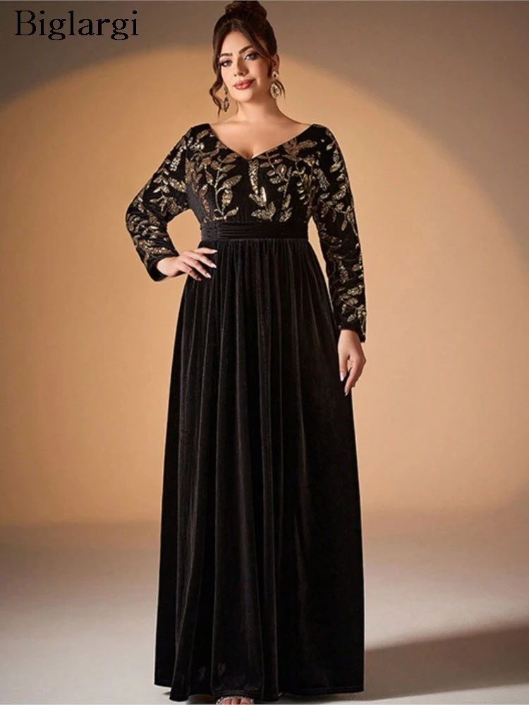 

Plus Size Spring Dress Women Flower Floral Print Patchwork Fashion Elegant Ladies Dresses Long Sleeve Woman Long Dress