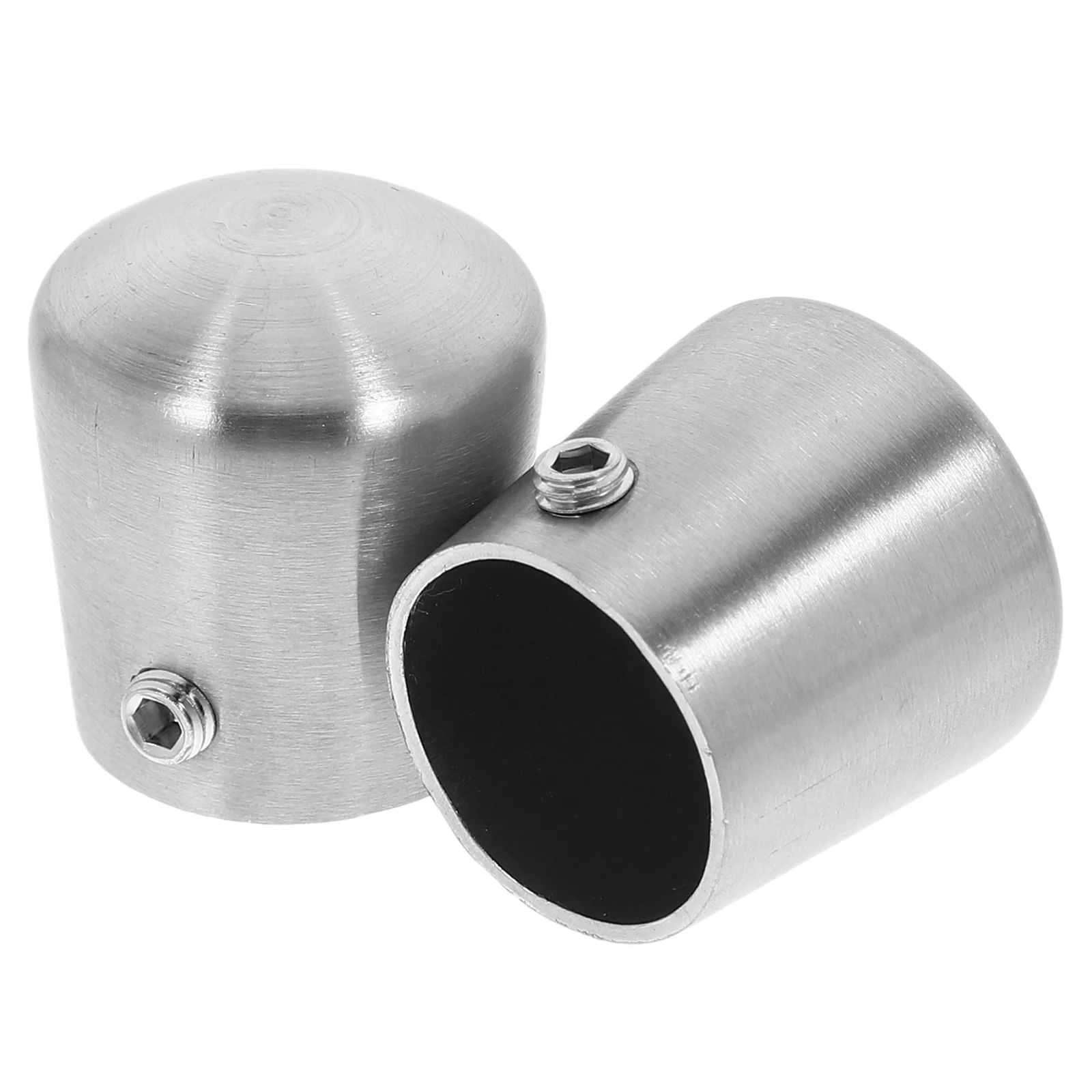 2 Pcs Stainless Steel Stair Accessories Wooden Handrail Kit End Railer Caps Cover Indoor Post Hole Plugs Fittings Column