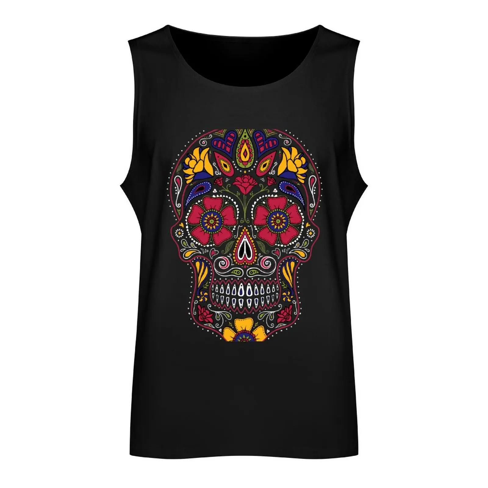 Day of the Dead Sugar Skull Dark Tank Top Men gym sportswear best selling products Sports shirt man Men's fitness t-shirt