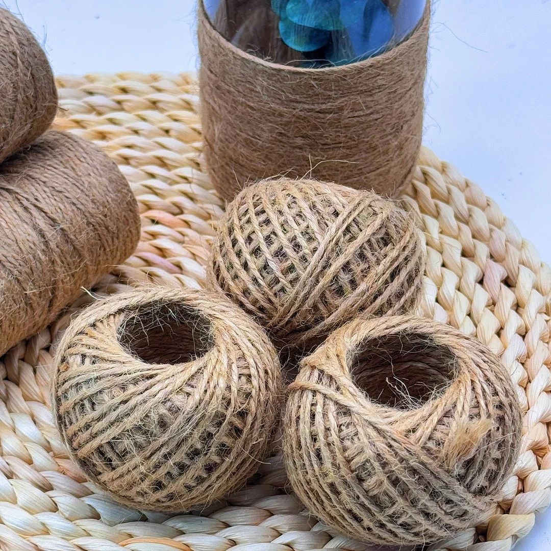 Cordón de yute sin blanquear de 2 mm x 100 m |   Cordillo de encuadernación resistente a desgarros para kits de supervivencia para acampar, envoltura de base de corona, embalaje ecológico