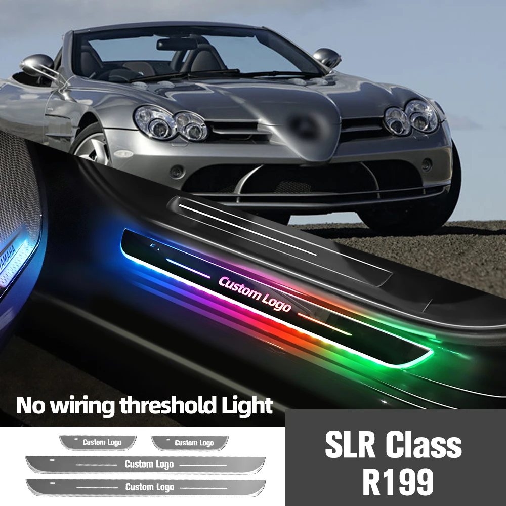 

Для Mercedes Benz SLR Class R199 2004-2010 Автомобильная фотография индивидуальный Логотип Подсветка порога двери приветственный порог фотоаксессуары