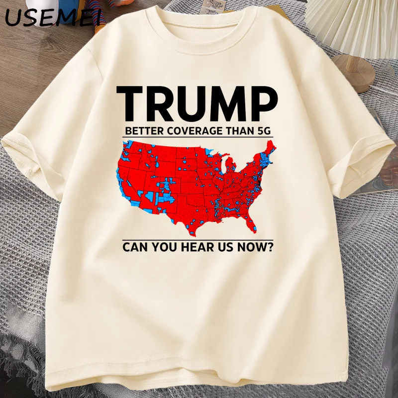 Trump Better Coverage Than 5G T Shirt Unisex T-Shirt Republican Supporters Cotton Printed President Trump 47th President Tees