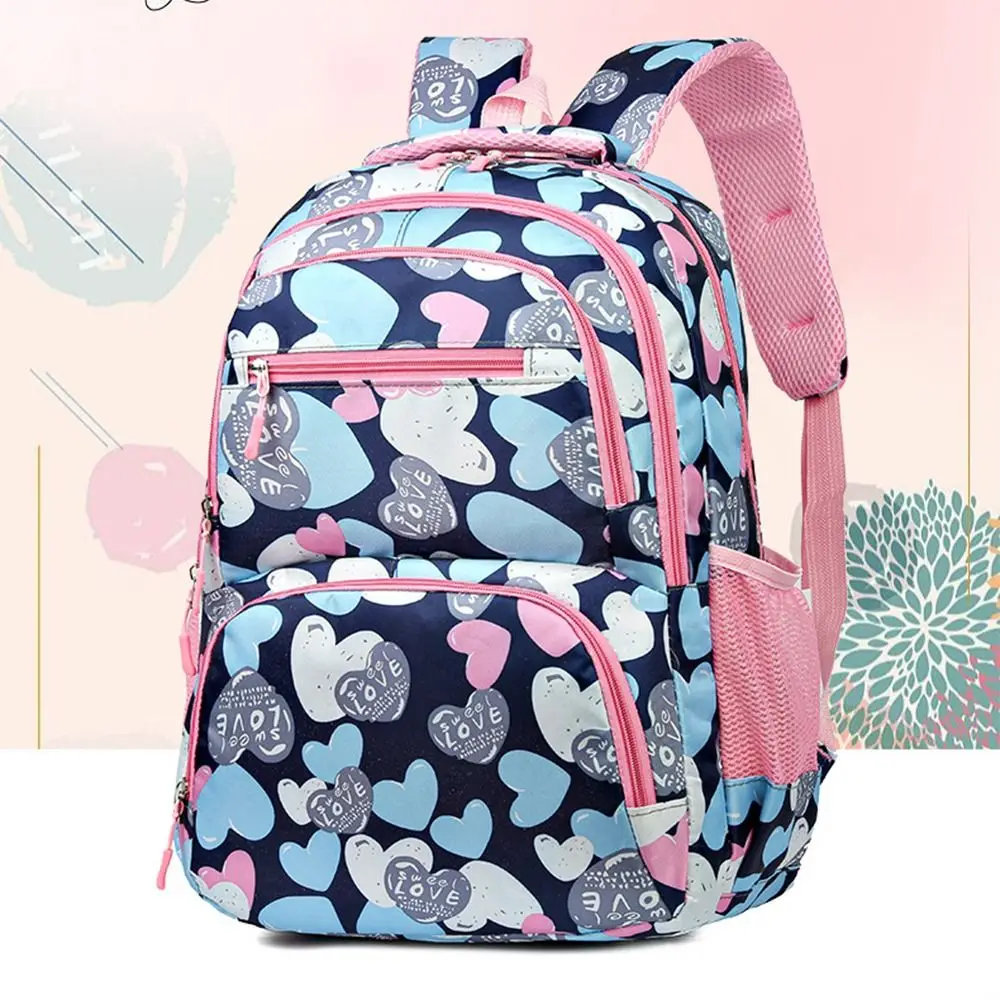 Sac à dos étanche et léger pour enfants, sacs d'école mignons, sacs de voyage décontractés pour étudiants, imprimé cœur, portable