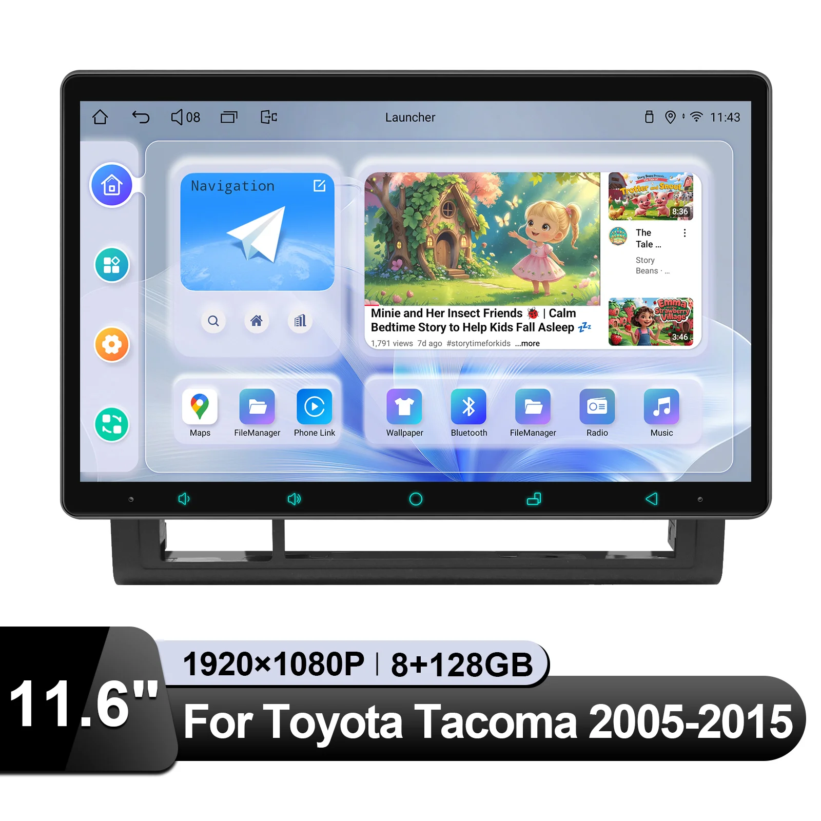 JOYING Upgrade 11.6 Inch Android Car Radio Stereo Multimedia Video Player For Toyota Tacoma 2005-2015 With Apple CarPlay