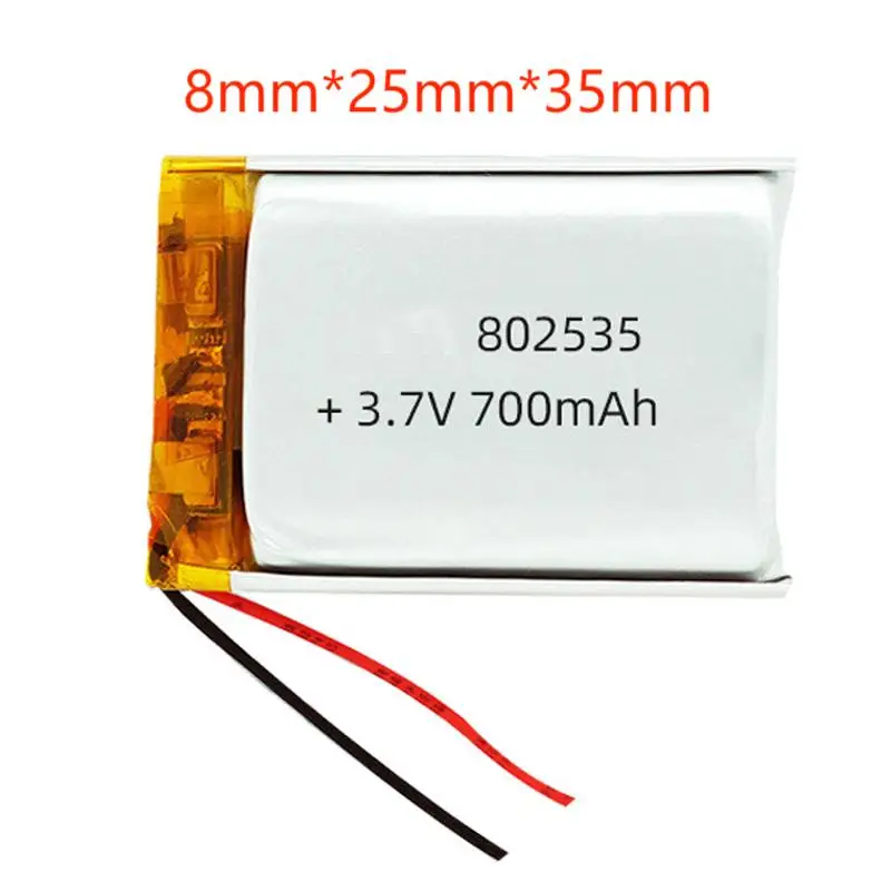 Conector 2/5/10/20 Pcs 3.7V 700mAh 802535 Bateria De Íon De Polímero De Lítio 2.0mm JST