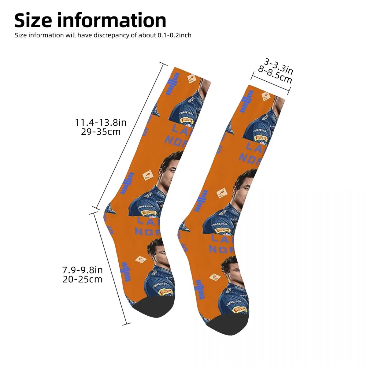 "Lando Norris - LN4" - من P FashionArt Socks Harajuku جوارب طويلة لجميع المواسم إكسسوارات هدايا الرجل والمرأة