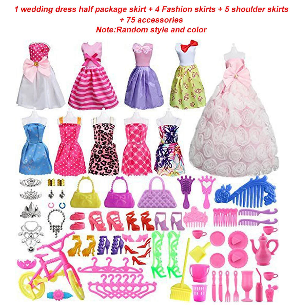 

85pcs Doll Clothes Set Fashion Doll Clothes & Accessories Kids Gift for 11.8 Inch Girl Doll Mini Dress Up Set for Barbie Clothes