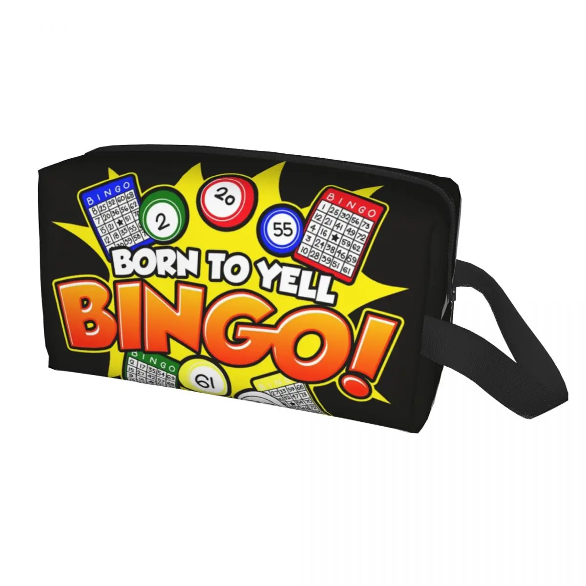 Cute Bingo Paper Game Travel Toiletry Bag Women Cosmetic Makeup Bag Beauty Storage Dopp Kit