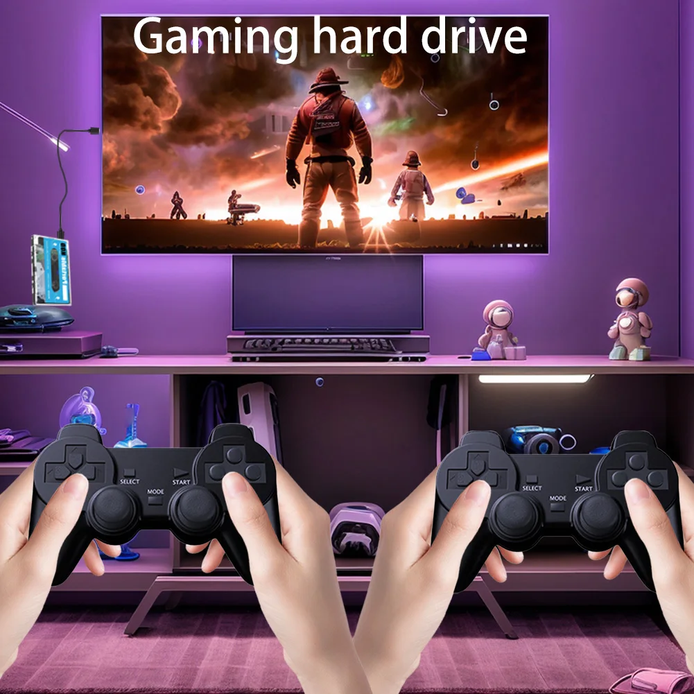 محرك الأقراص الصلبة الخارجي المحمول 500G Batocera 33 مع 110000 + ألعاب ألعاب لمحاكي PS2/PS1/SS/MAME/ARCADE لأجهزة الكمبيوتر المحمول/الكمبيوتر الشخصي/ويندوز