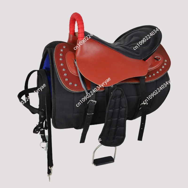 Cowhide Tourist  Full Set of Accessories Riding Pony Rider Big  Small Saddle Equestrian Supplies Saddle