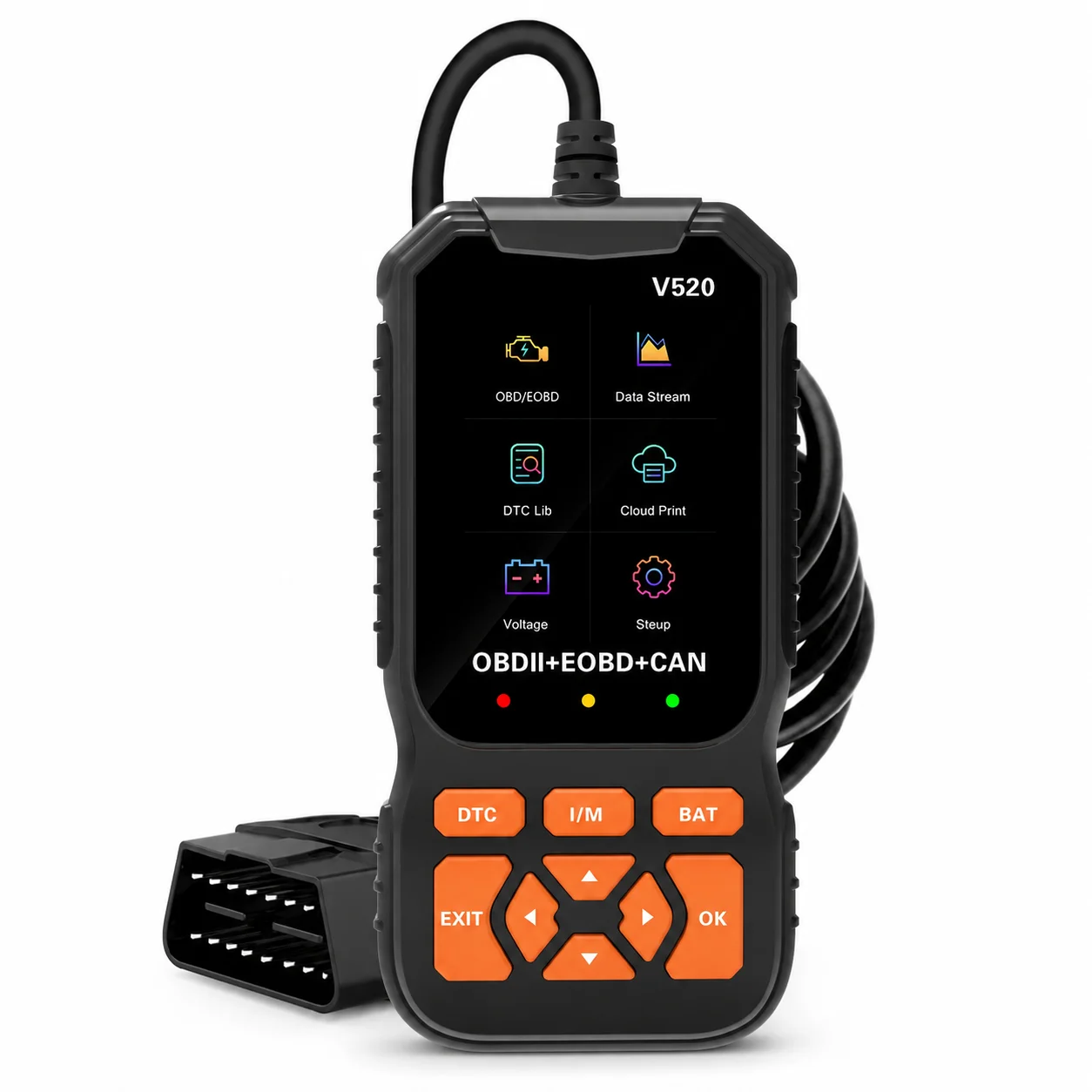 V520 Obd2 Scanner for Cars, Professional Automotive Diagnostic Tool, Engine Fault Code Reader with Real-Time Data, Code Reset, 8