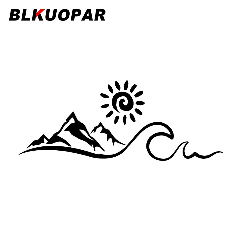 BLKUOPAR Mountain Sun Wave Car Stickers Landscape Series Decals Beautiful And Vivid Silhouette Waterproof Surfboard VAN Styling