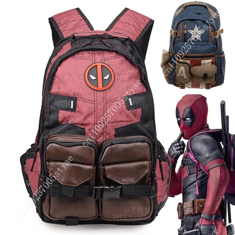 

Marvel Avengers Backpack Captain America Deadpool Superhero Stationery SchoolBag Unisex Birthday Gift
