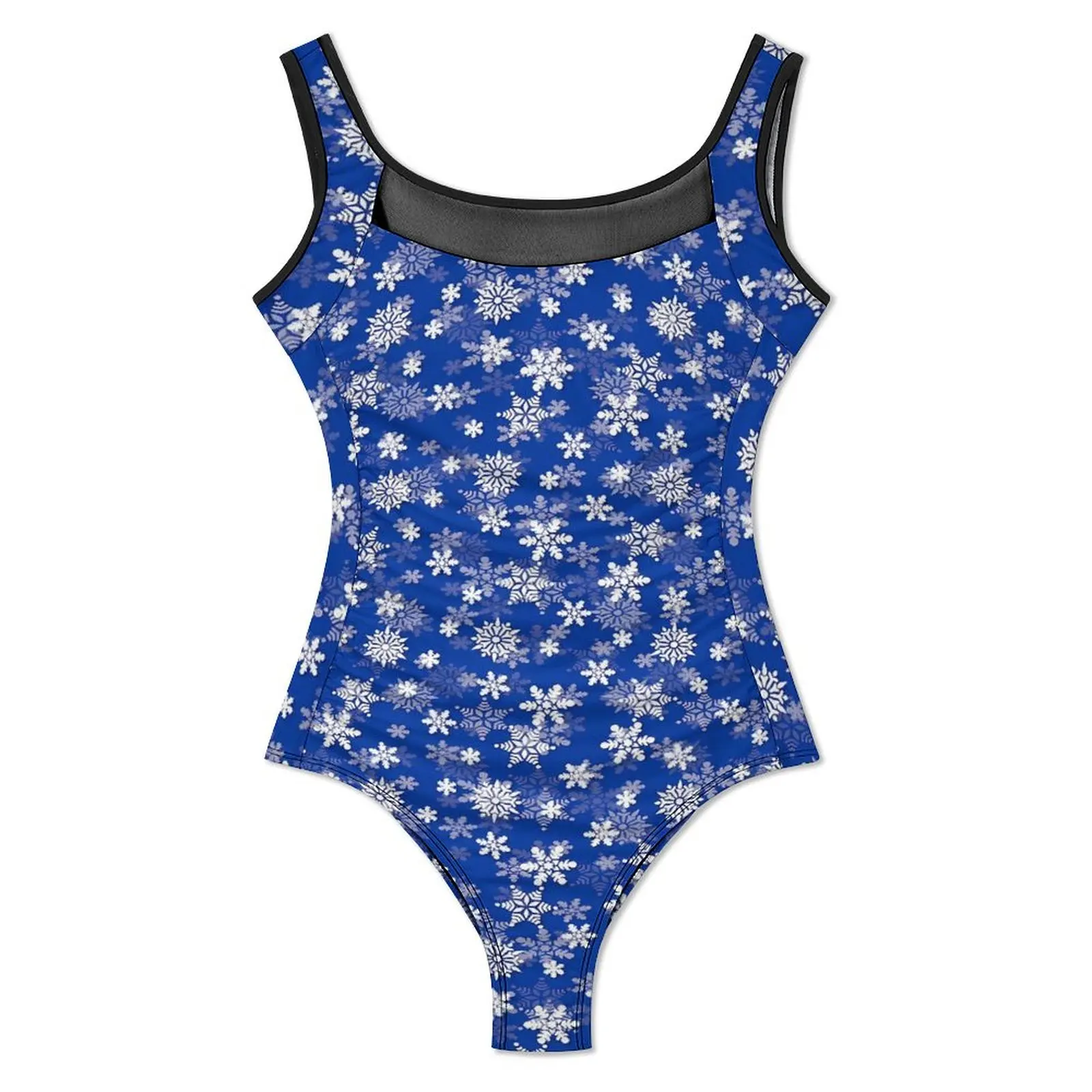 Christmas Snowflake Swimsuit Sexy Blue And White One Piece Swimwear Push Up Swimsuits Trend Beach Monokini