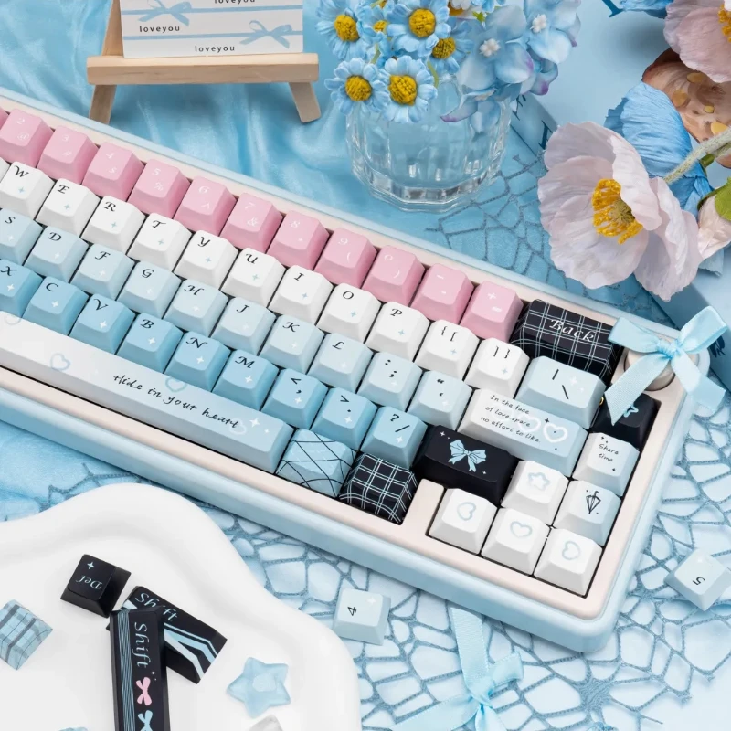 Love of Sea Breeze Theme Keycaps Set Sublimation Cherry Profile Keycaps for Machanical Keyboard Accessories Custom Keyboard Caps