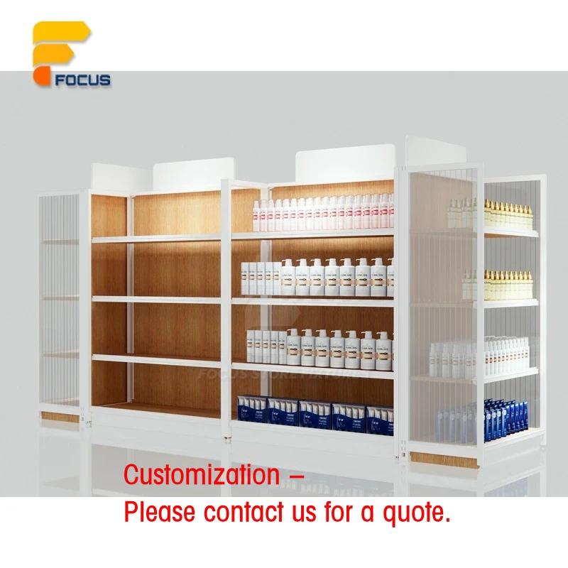 custom.Luxury Hair Extension Display Cabinet Glass Door Multi Shelf Drawer Lockable Wig Display Cabinet Unit