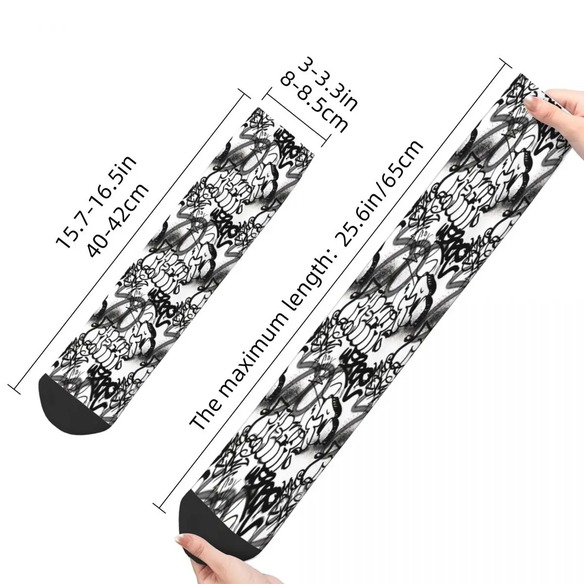 Graffiti Street Art Seamless Pattern Socks Male Mens Women Autumn Stockings Printed