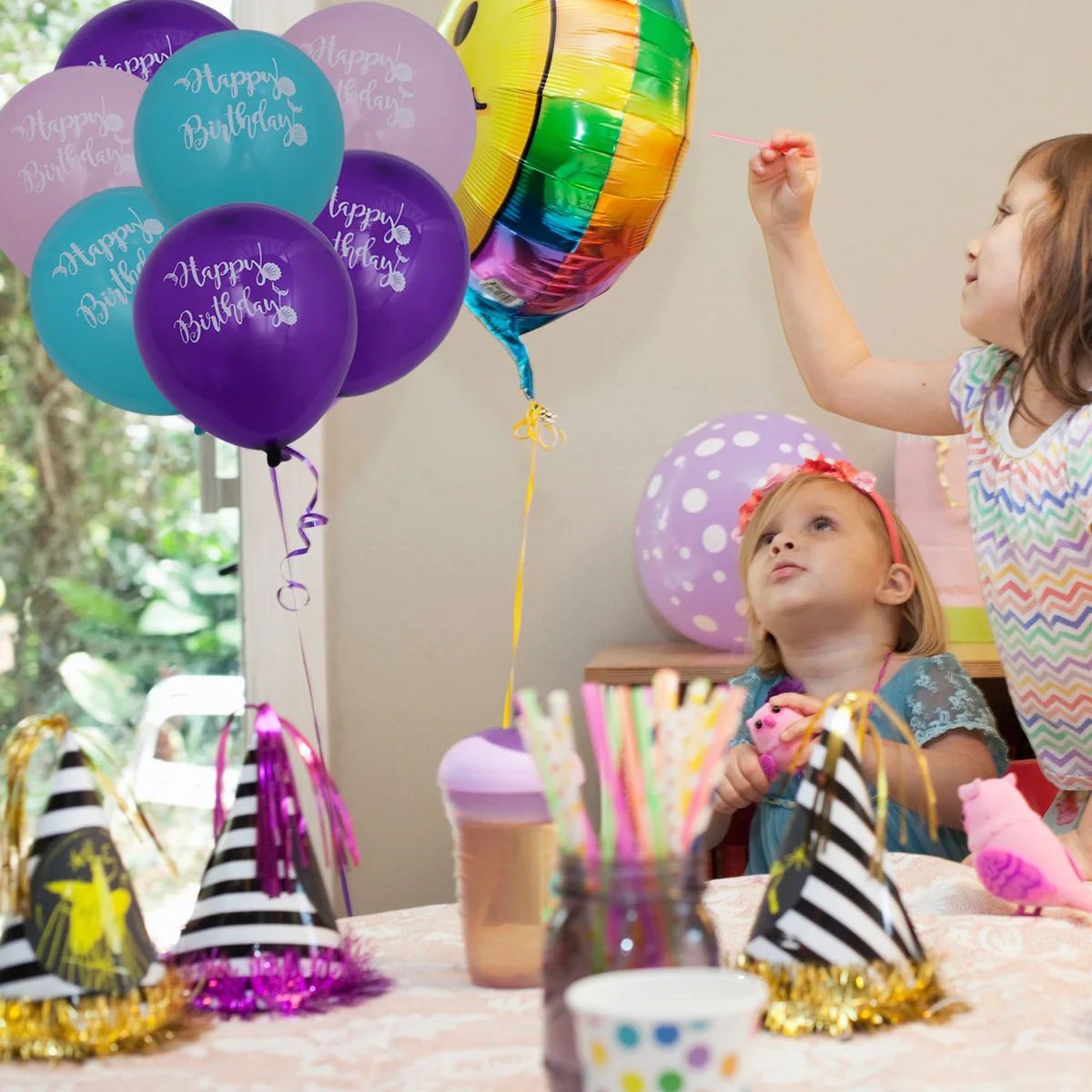 

15pcs Mermaid Printing Balloons Set Confetti Balloons Set Birthday Party Supplies Latex Balloons Party Decoration
