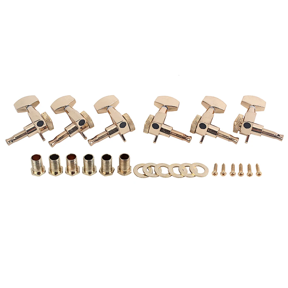 

Guitar Tuning Pegs 3R3L Vintage Style Electric Guitar Machine Heads Replacement For Bass Gc401K Golden Durable Metal Body