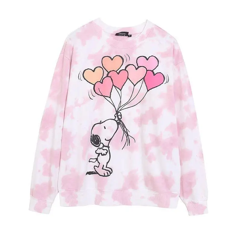 

Sanrio Hello Kitty women's Hoodie Pullover coat tops Round Neck Sweatshirt Fleece Lined Women Casual Playful Cartoon Comfortable