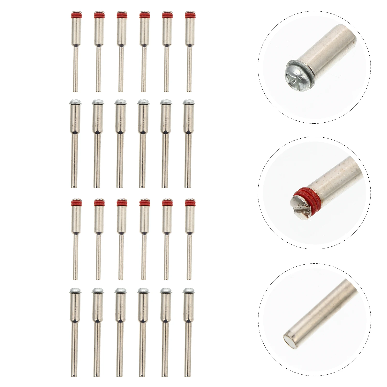 

24pcs Cut-Off Wheel Screw Set Alloy Mandrel Parts For Rotary Tools Durable Sandpaper Polishing Accessories Mandrel For Power