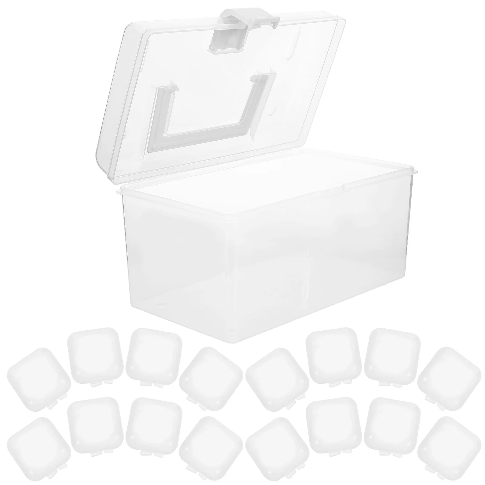 

1Set Mini Jewelry Organizer Box Portable Clear Storage Case for Earrings Rings Travel Storage Small Organizer Boxes