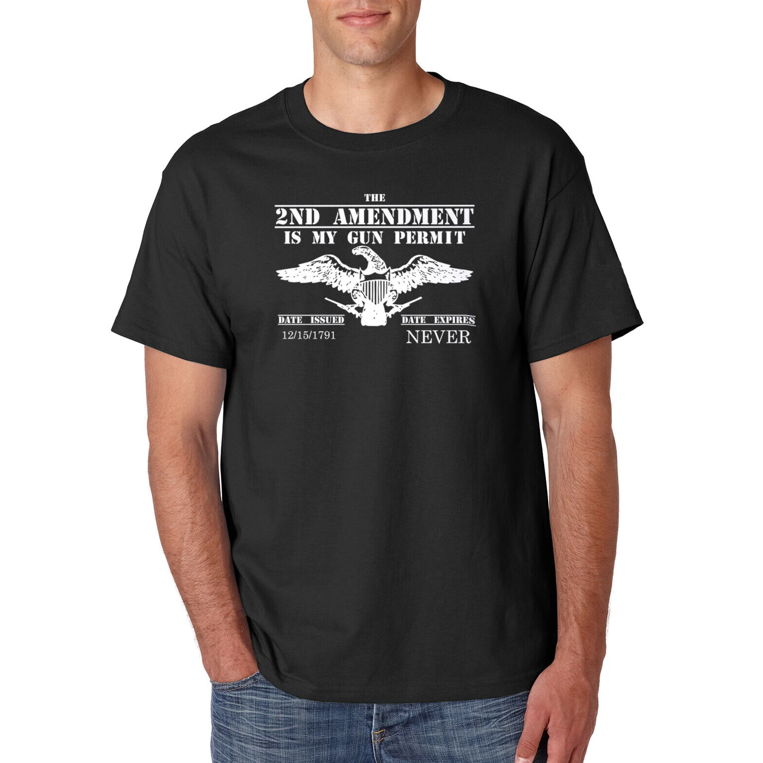 

2nd Amendment Is My Gun Permit Pro Firearms Gun Rights T-Shirt 100% Cotton O-Neck Short Sleeve Summer Casual Mens T-shirt