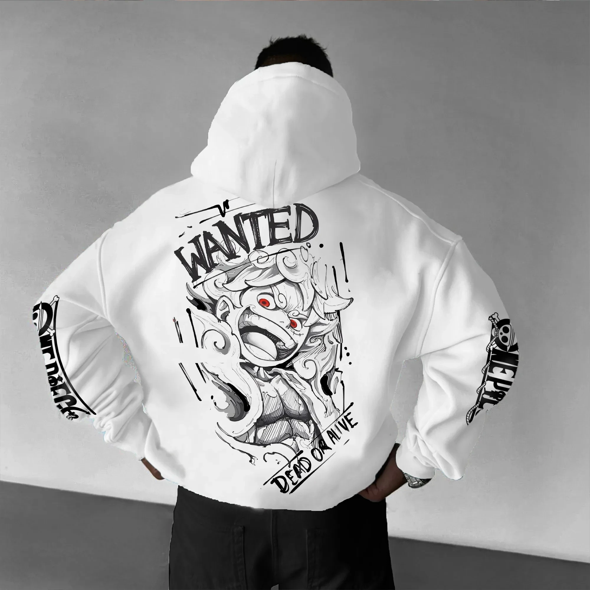 Sudadera con capucha de colaboración de una pieza para hombre, chaqueta de otoño, mercancía de anime Nika Luffy y Azoro para hombre