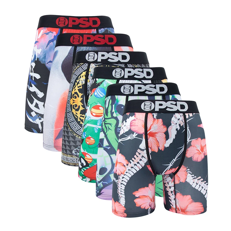 6Pcs Fashion Print Men Underwear Boxer Cueca Male Pantiesy Lingerie Men Underpants Boxer Briefs Sexy S-XXL Men\'s Boxers Trunks